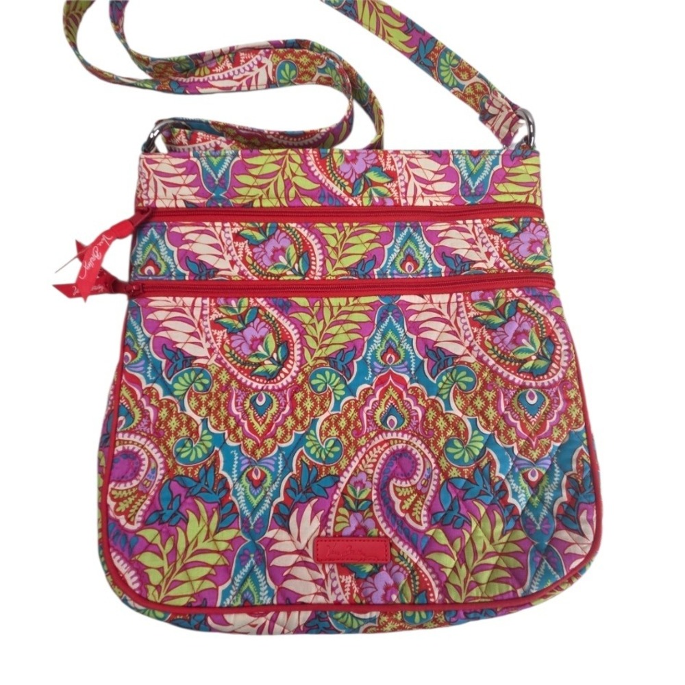 Vera Bradley Paisley In Paradise Medium Quilted Crossbody Bag Boho Festival